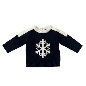 NWT JACADI PARIS BABY NAVY SNOWFLAKE WOOL SWEATER 6 MONTHS